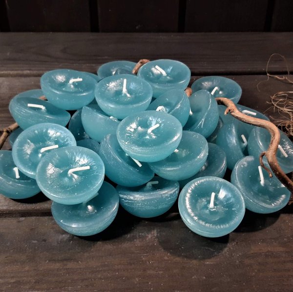 Floating Candle VesiValo PARAFFINE ~GreenishTurquoise~ 6pcs/pack