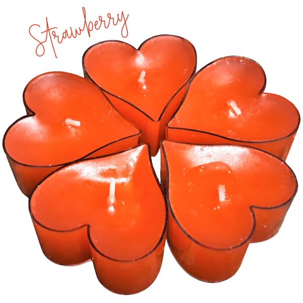 Tealight SuuriSydän PARAFFINE ~Strawberry~ 5pcs/pack
