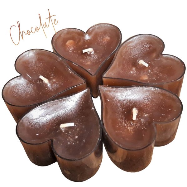 Tealight SuuriSydän PARAFFINE ~Chocolate~  5pcs/pack