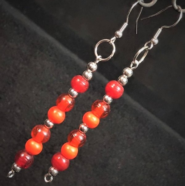 Earrings ~ExoticaPins~ Red/Silvercolor