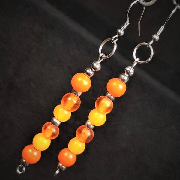 Earrings ~ExoticaPins~ Orange/Silvercolor