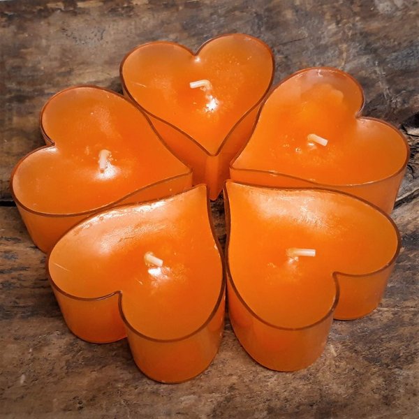 Lämpökynttilä SuuriSydän PARAFFINE ~Orange~ 5 kpl/pakkaus