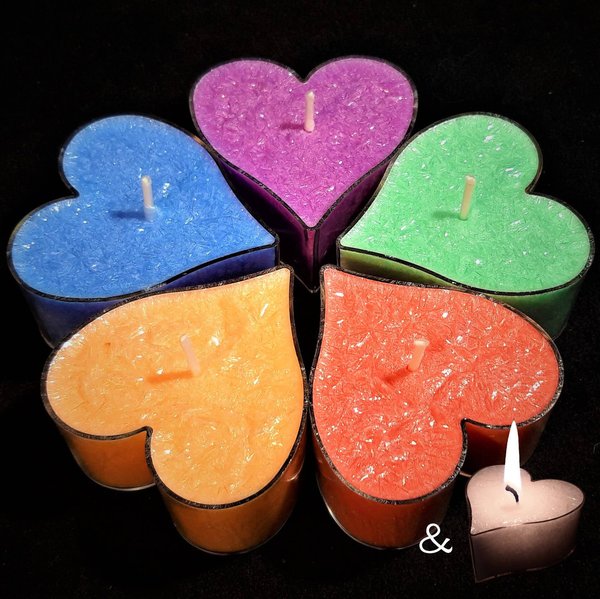 SuuriSydän OLIVE Tealight Candle ~ColourFlower~ 6/pack (UNSCENTED)