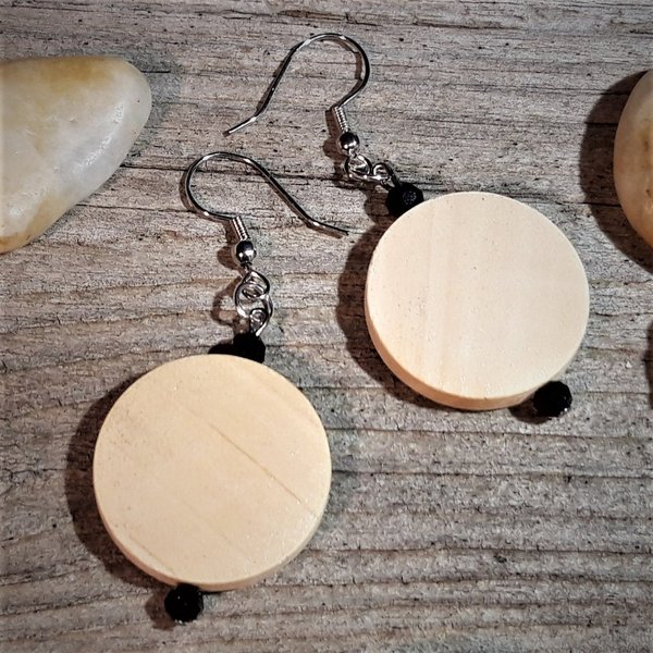 Figure Earrings ~Mäyris~ WoodColour/Black (M)