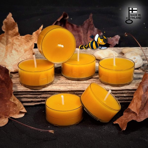 Tealight Candle Twinkle BEESWAX ~Natural~  6pcs/pack