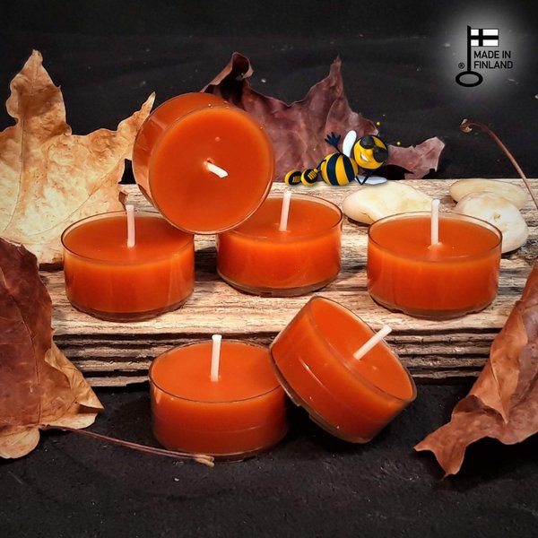 Tealight Candle Twinkle BEESWAX ~Terra~  6pcs/pack