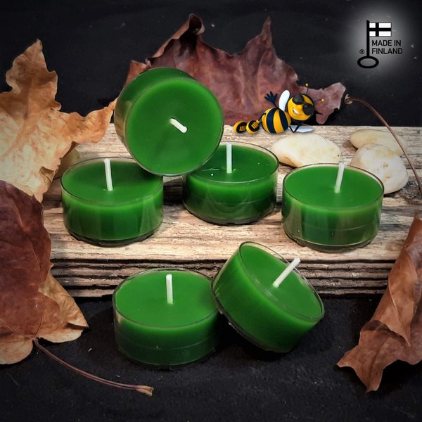 Tealight Candle Twinkle BEESWAX ~Grass~  6pcs/pack