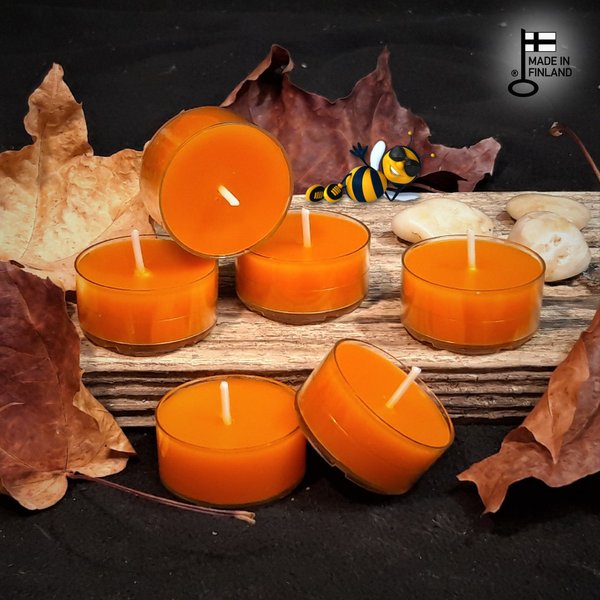 Tealight Candle Twinkle BEESWAX ~Marigold~  6pcs/pack