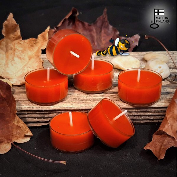 Tealight Candle Twinkle BEESWAX ~Poppy~  6pcs/pack